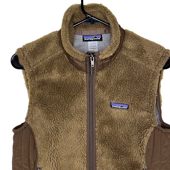 Patagonia Vest Womens Size Medium Brown Sherpa Deep Pile Full Zip Fleece. - Picture 2 of 7